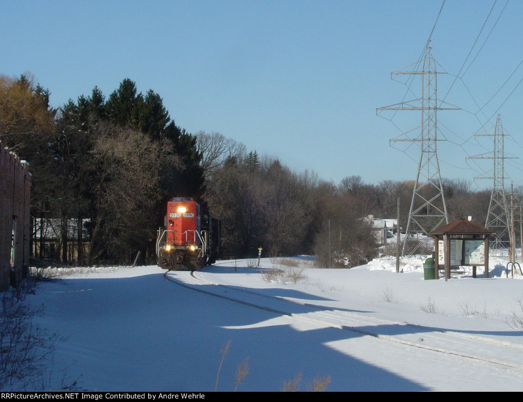 Rounding the curve on the south side of town